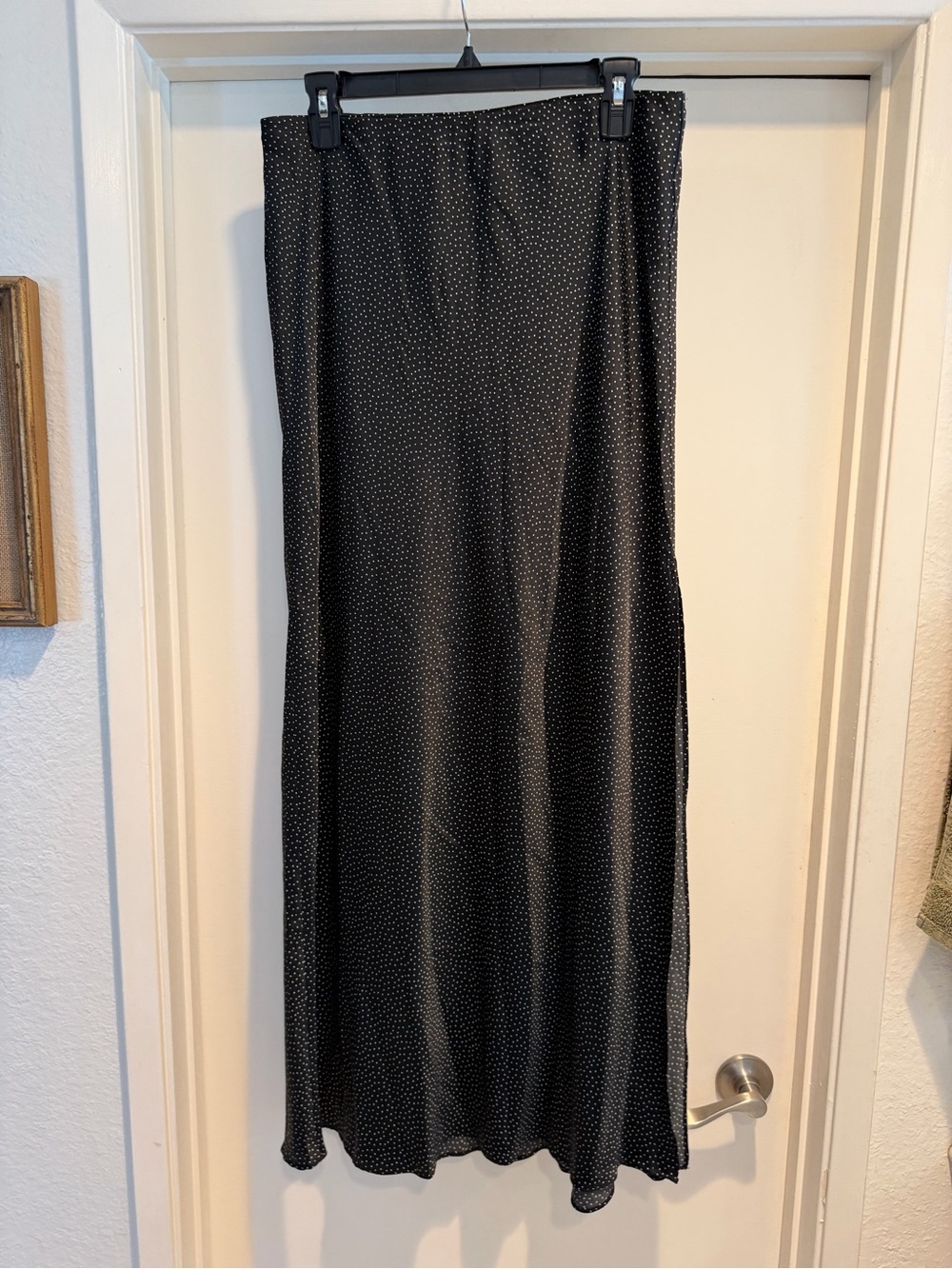 Polka Dot Maxi Side Slit Skirt